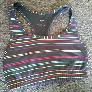 Danskin Rainbow Striped Sports Bra